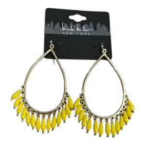 Nicole Miller New York Yellow Teardrop Earrings